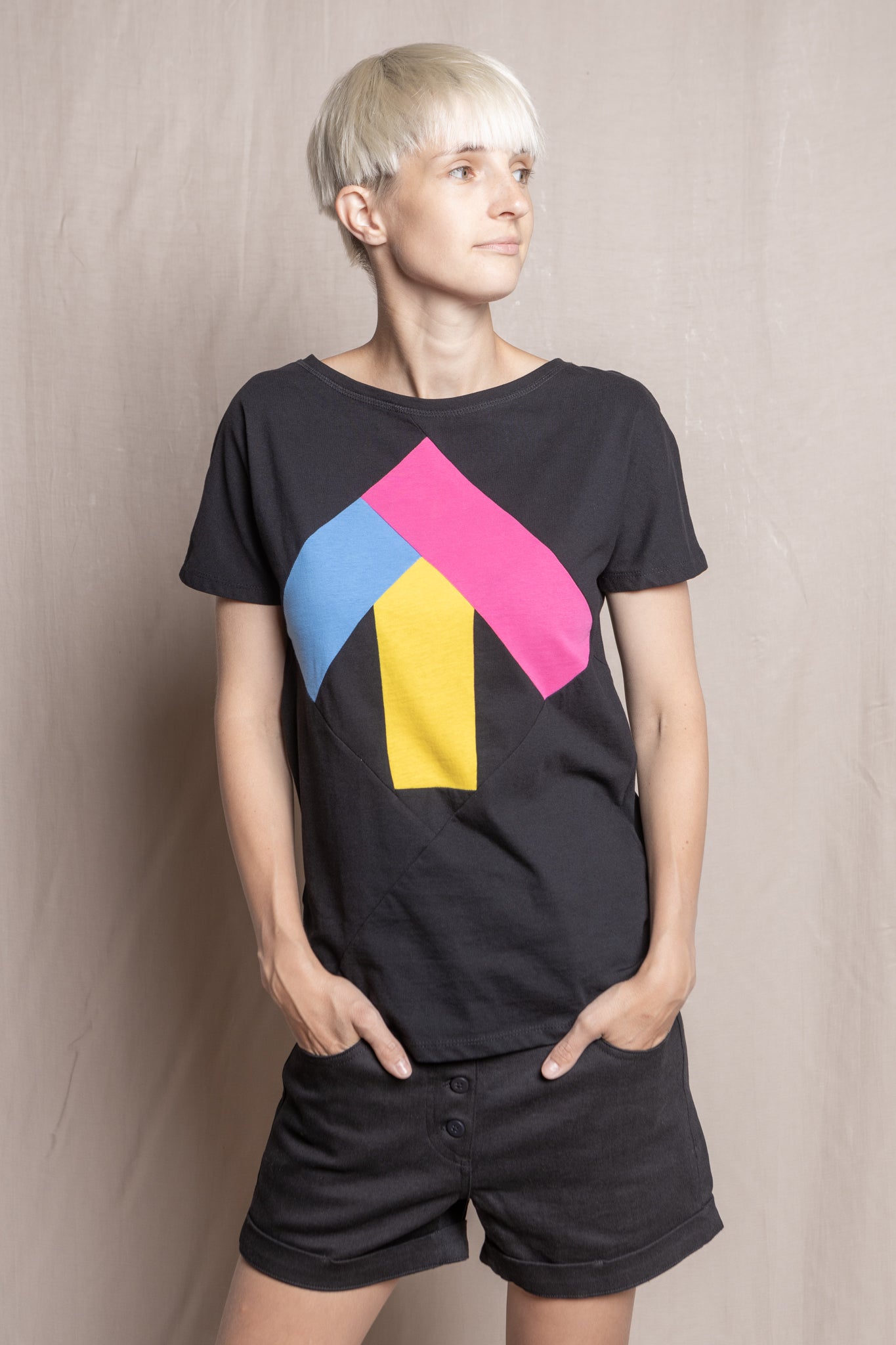 Up-shirt for women | Black, multicolor