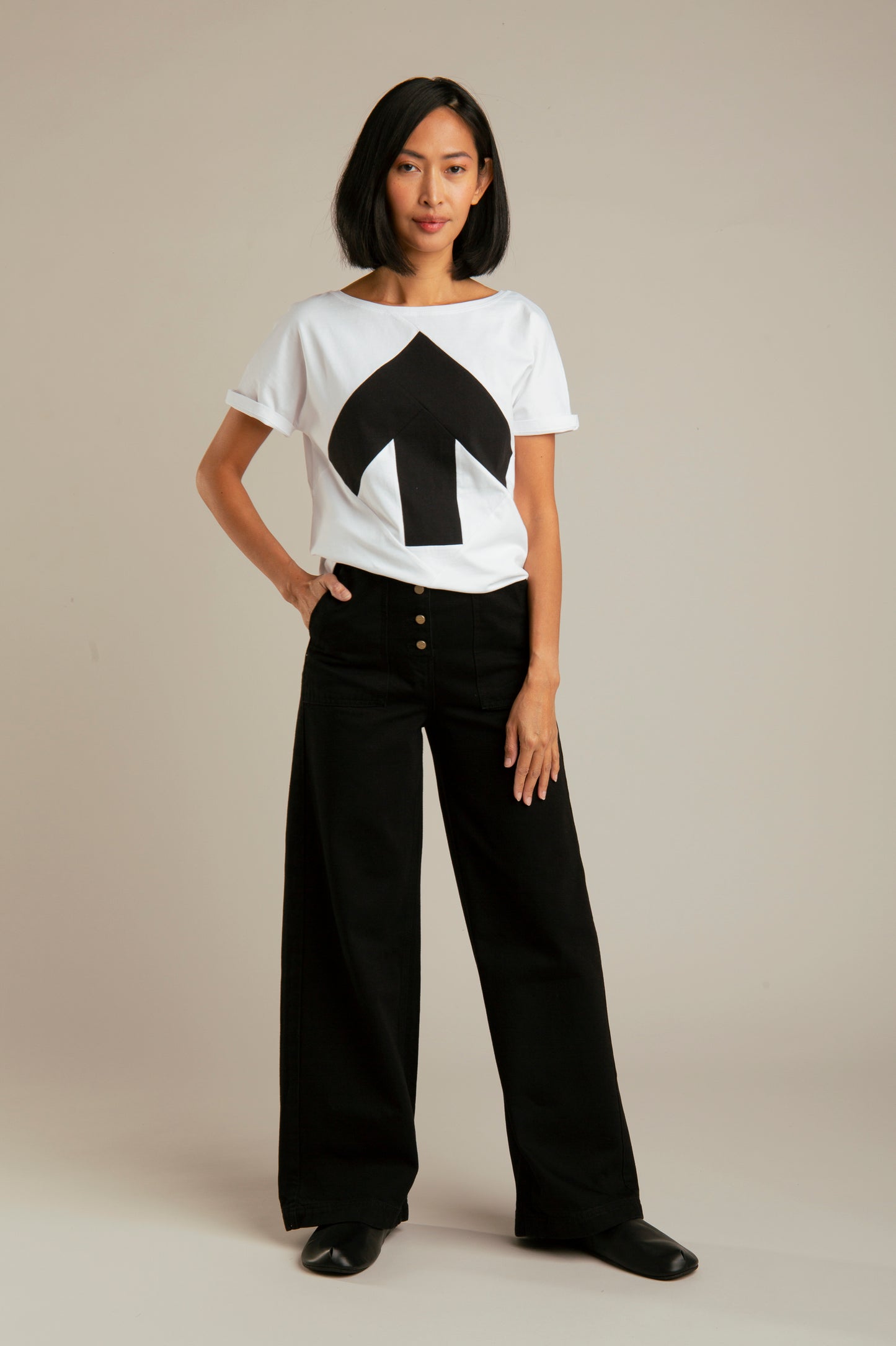 Up-shirt for women | White, black