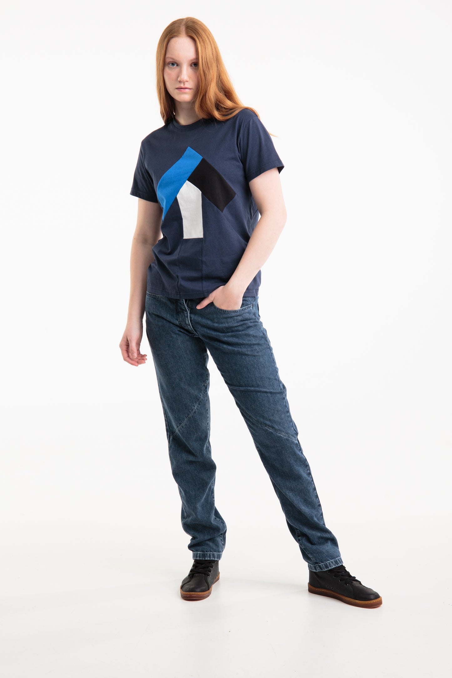 Up-shirt for women | Dark blue, tricolor