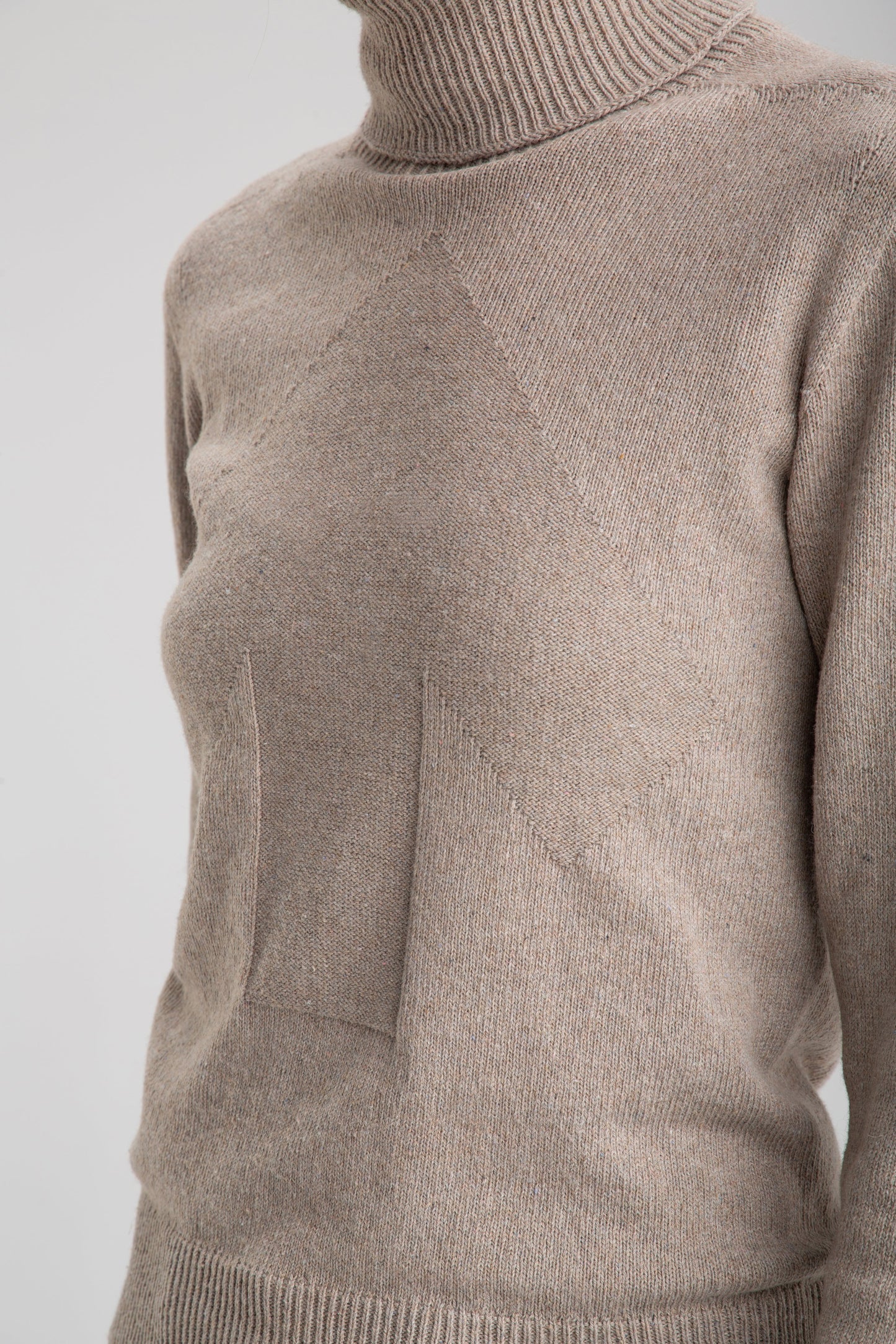 Women's seamless turtleneck sweater | Beige