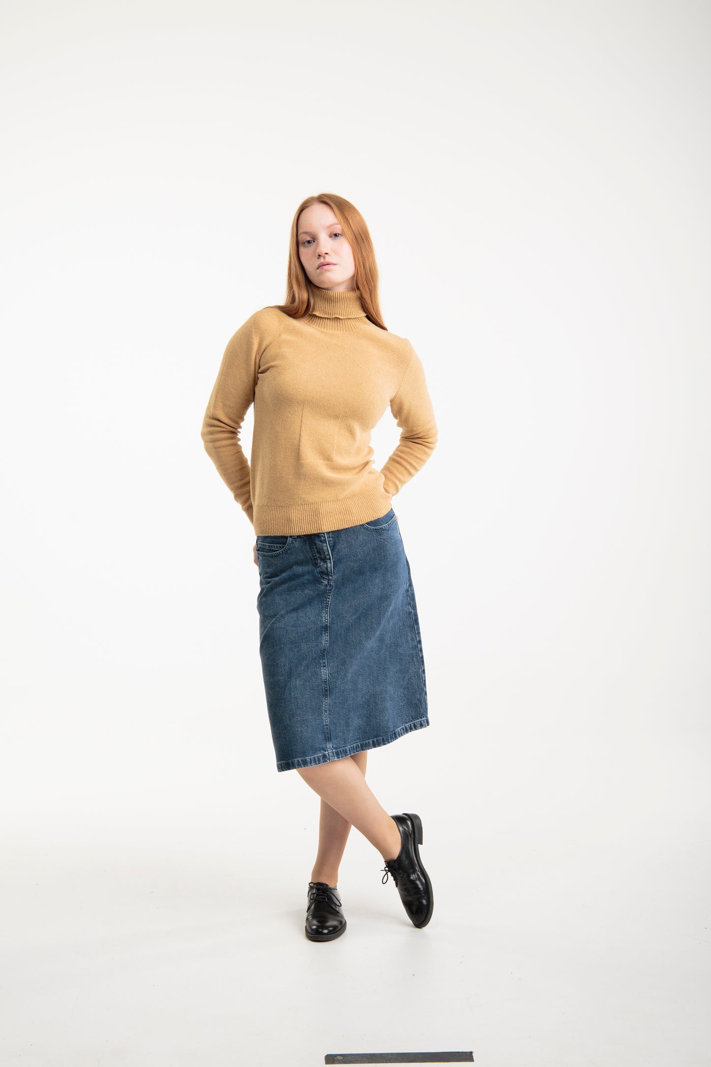 Women's seamless turtleneck sweater | Yellow
