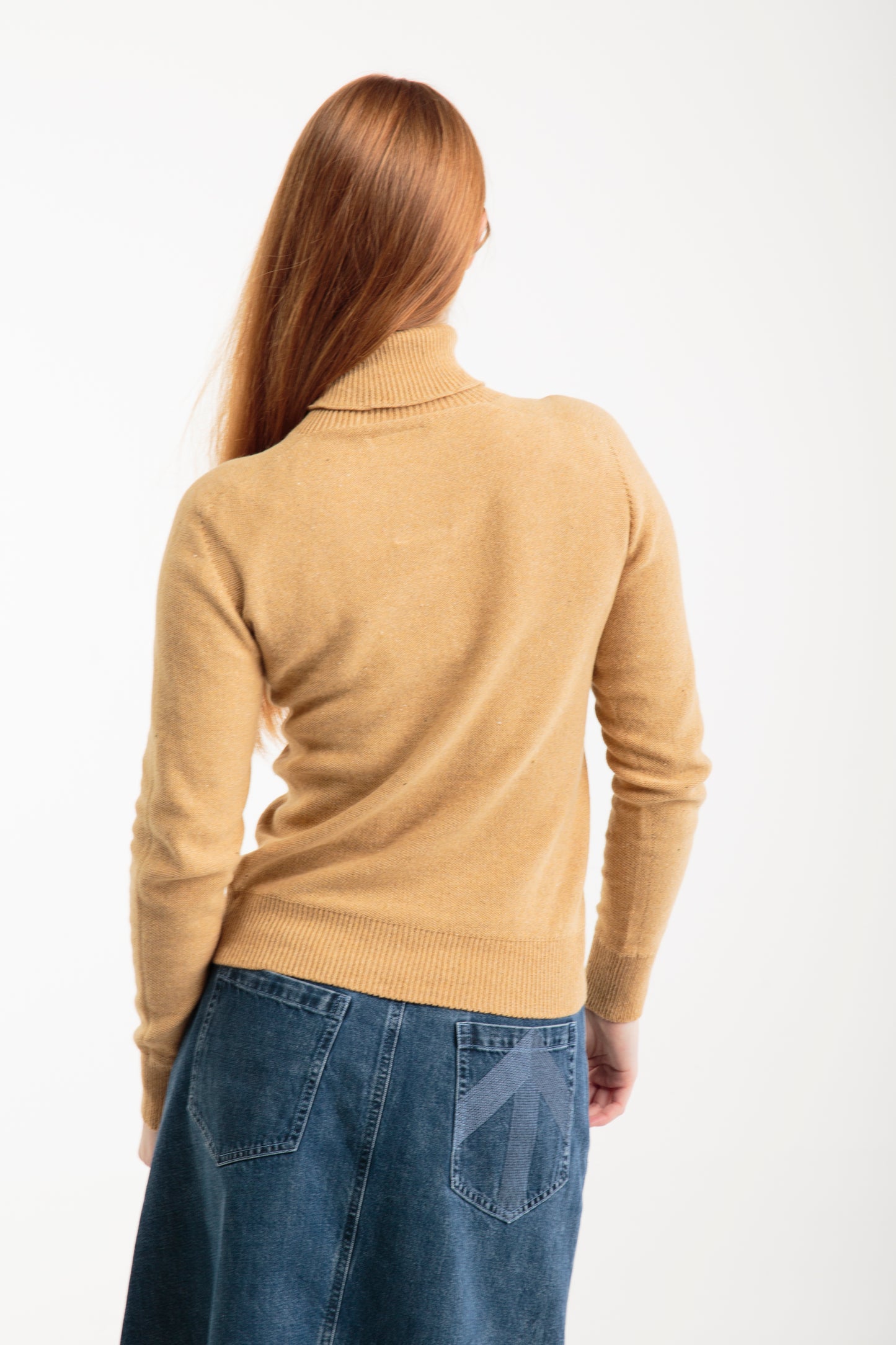 Women's seamless turtleneck sweater | Yellow