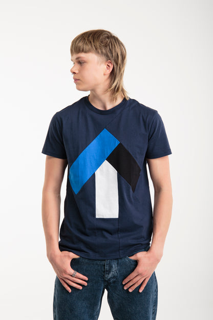 Up-shirt for men | Dark blue, tricolor