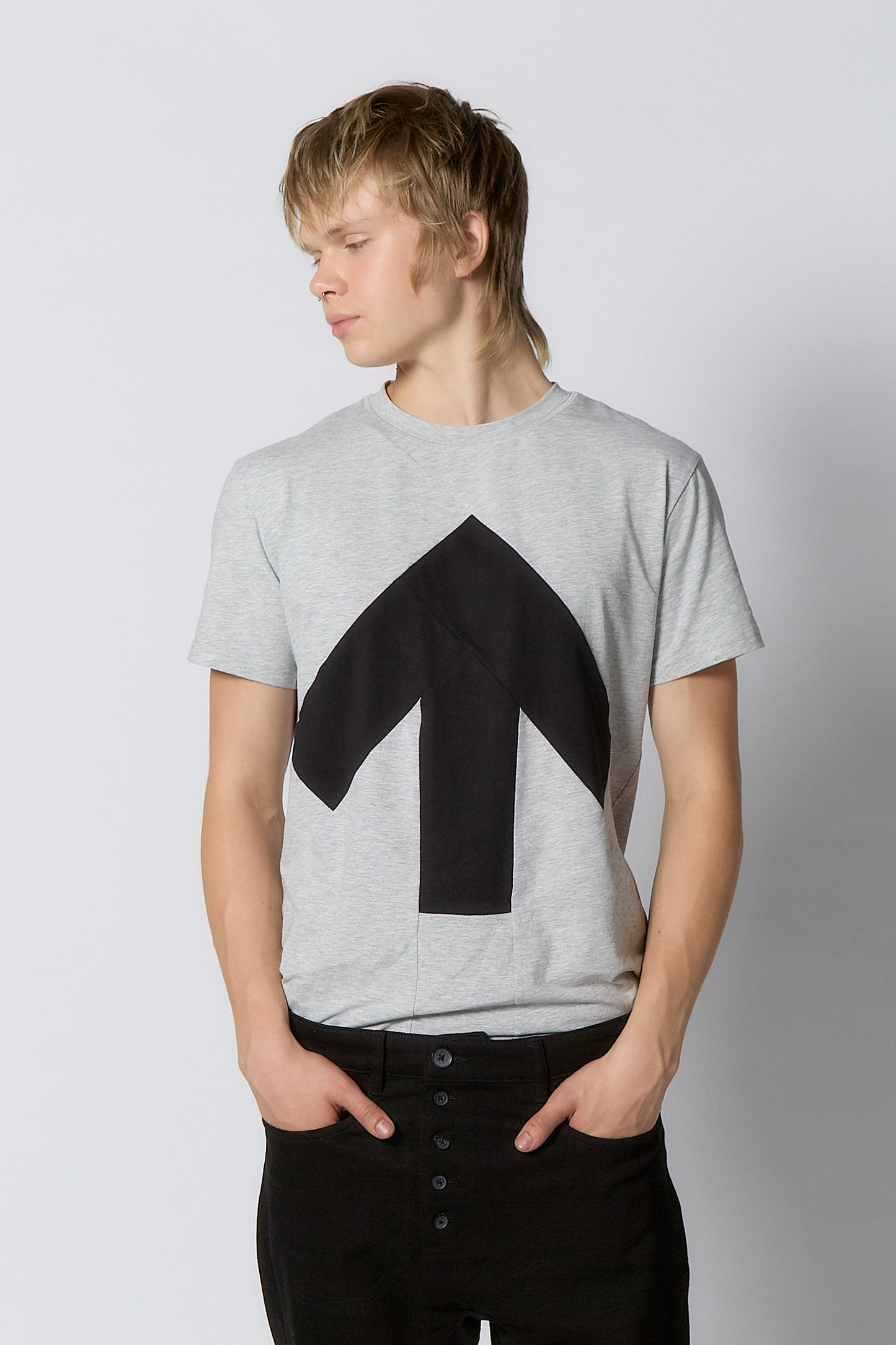Up-shirt for men | Light grey, black