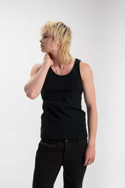 Tank top for men, Basic | Black