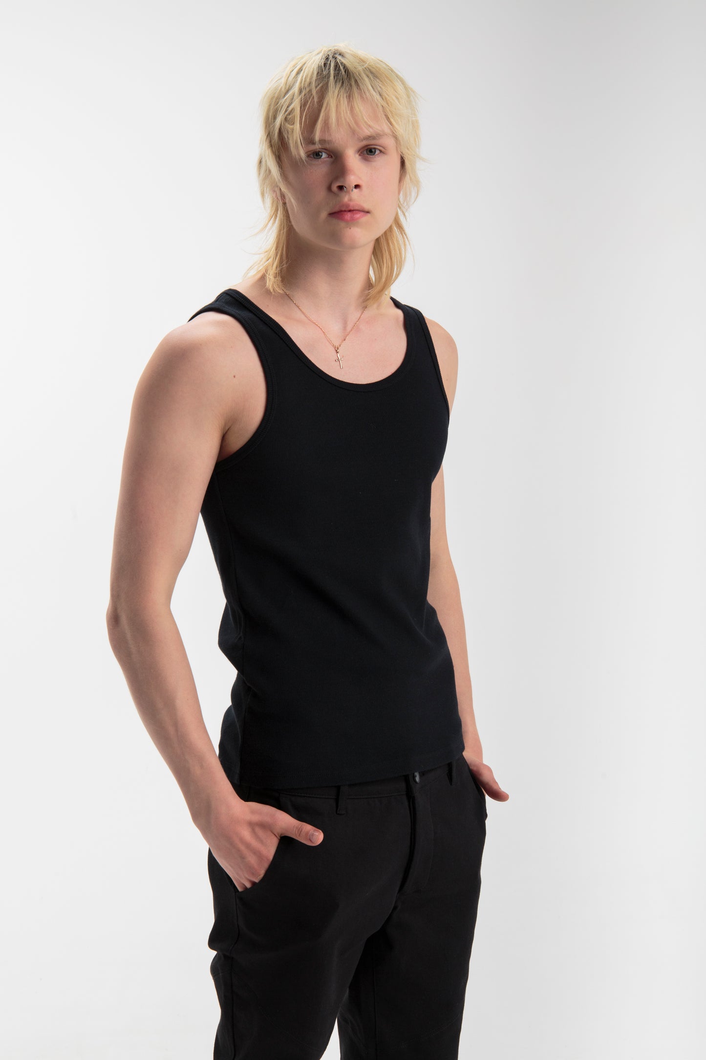 Tank top for men, Basic | Black