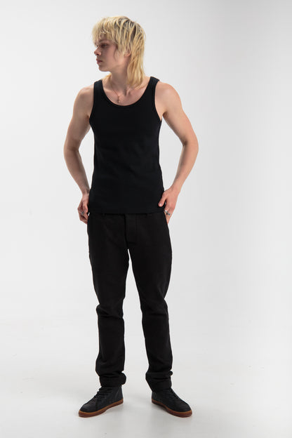 Tank top for men, Basic | Black