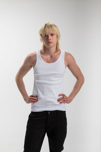 Tank top for men, Basic | White