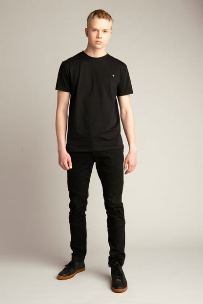 Basic T-shirt with arrow embroidery for men | Black