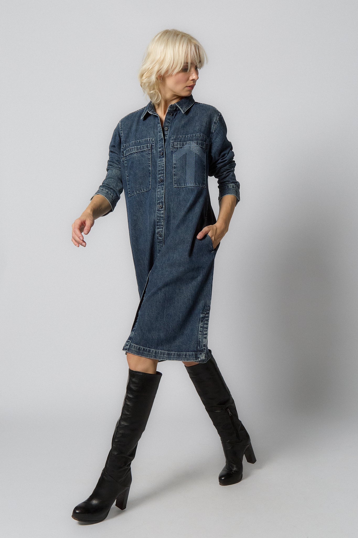 Recycled Denim Dress | Blue