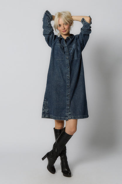 Recycled Denim Dress | Blue