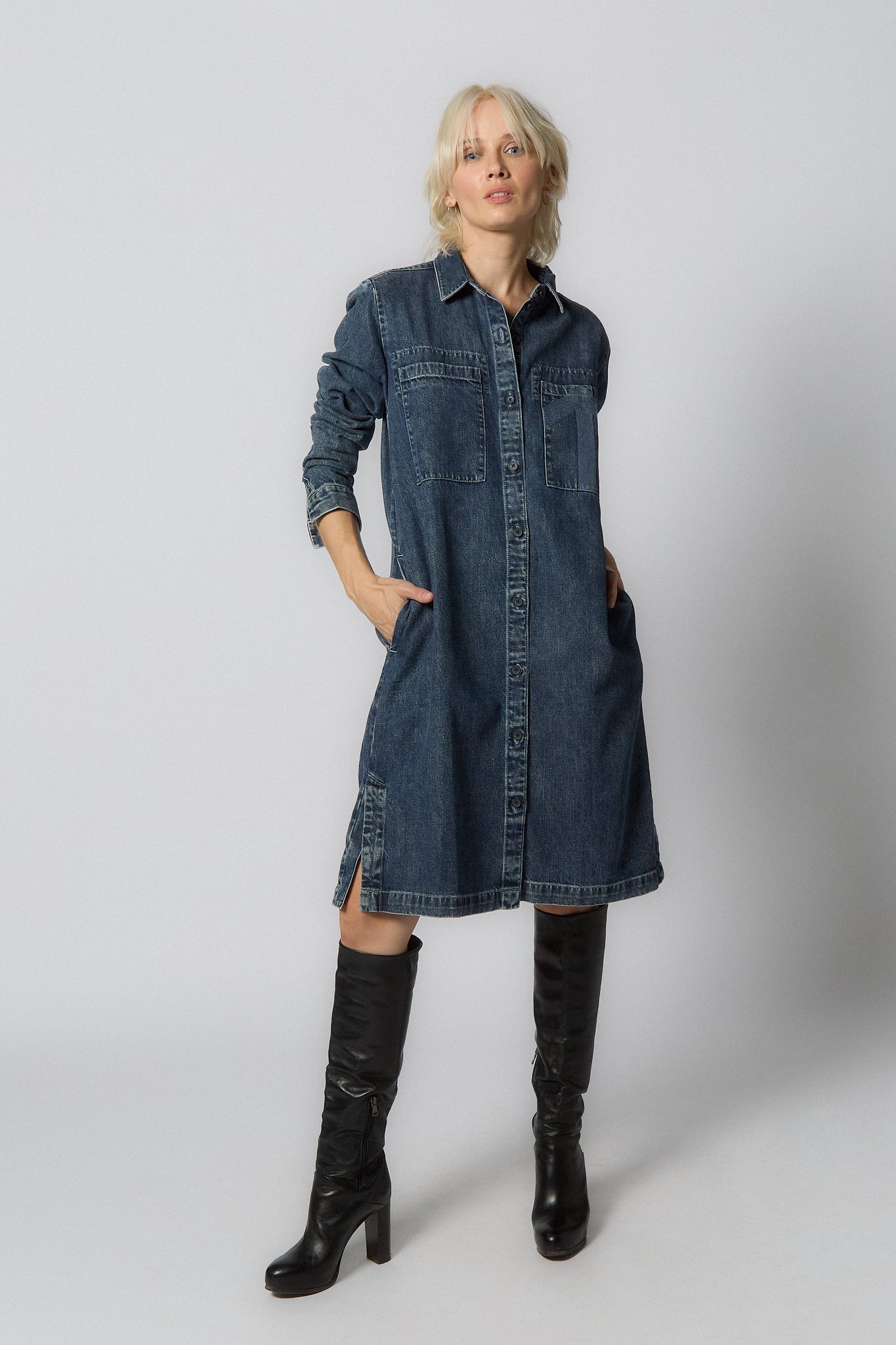 Recycled Denim Dress | Blue