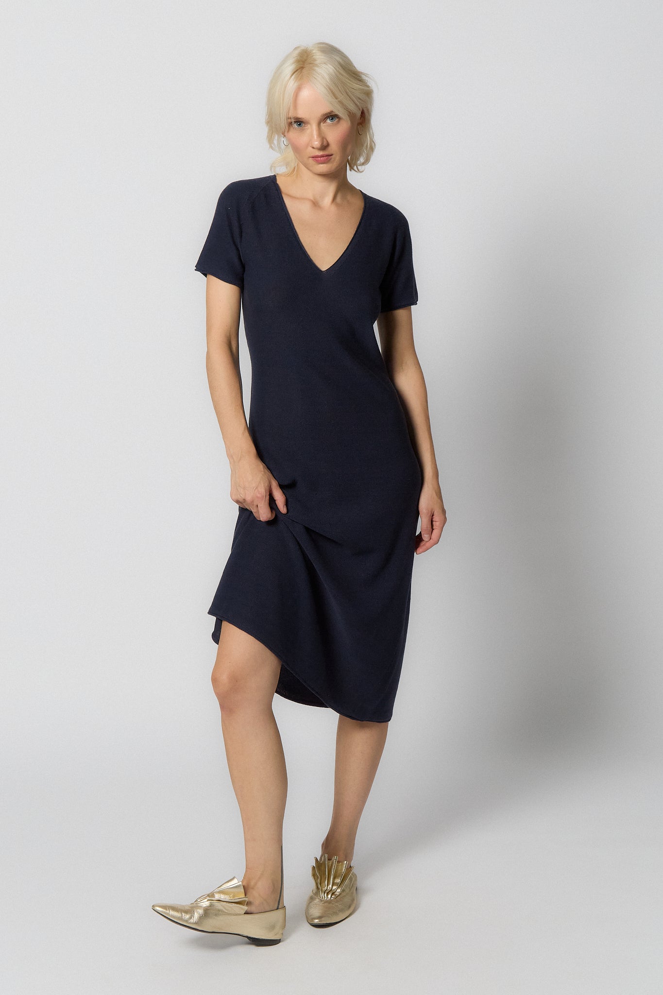 Seamless Knitted Dress | Dark blue