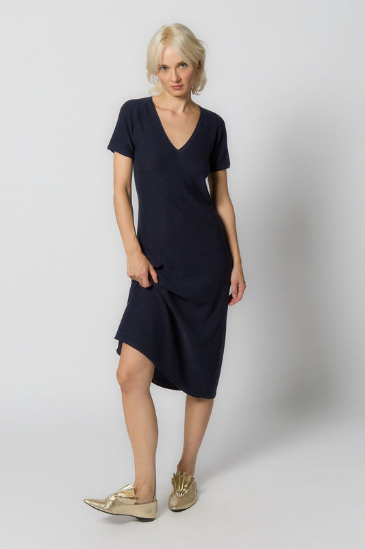 Seamless Knitted Dress | Dark blue