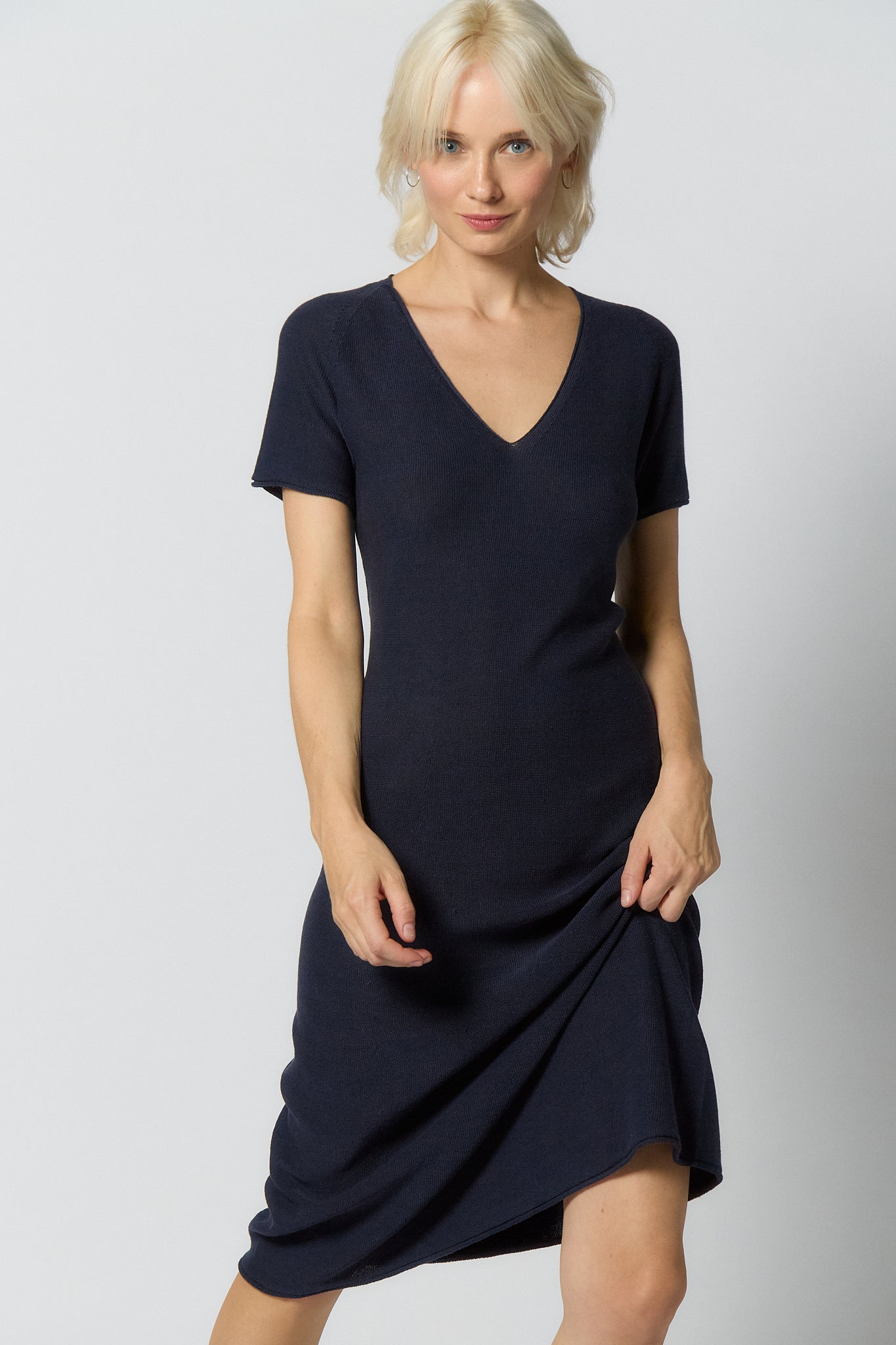 Seamless Knitted Dress | Dark blue