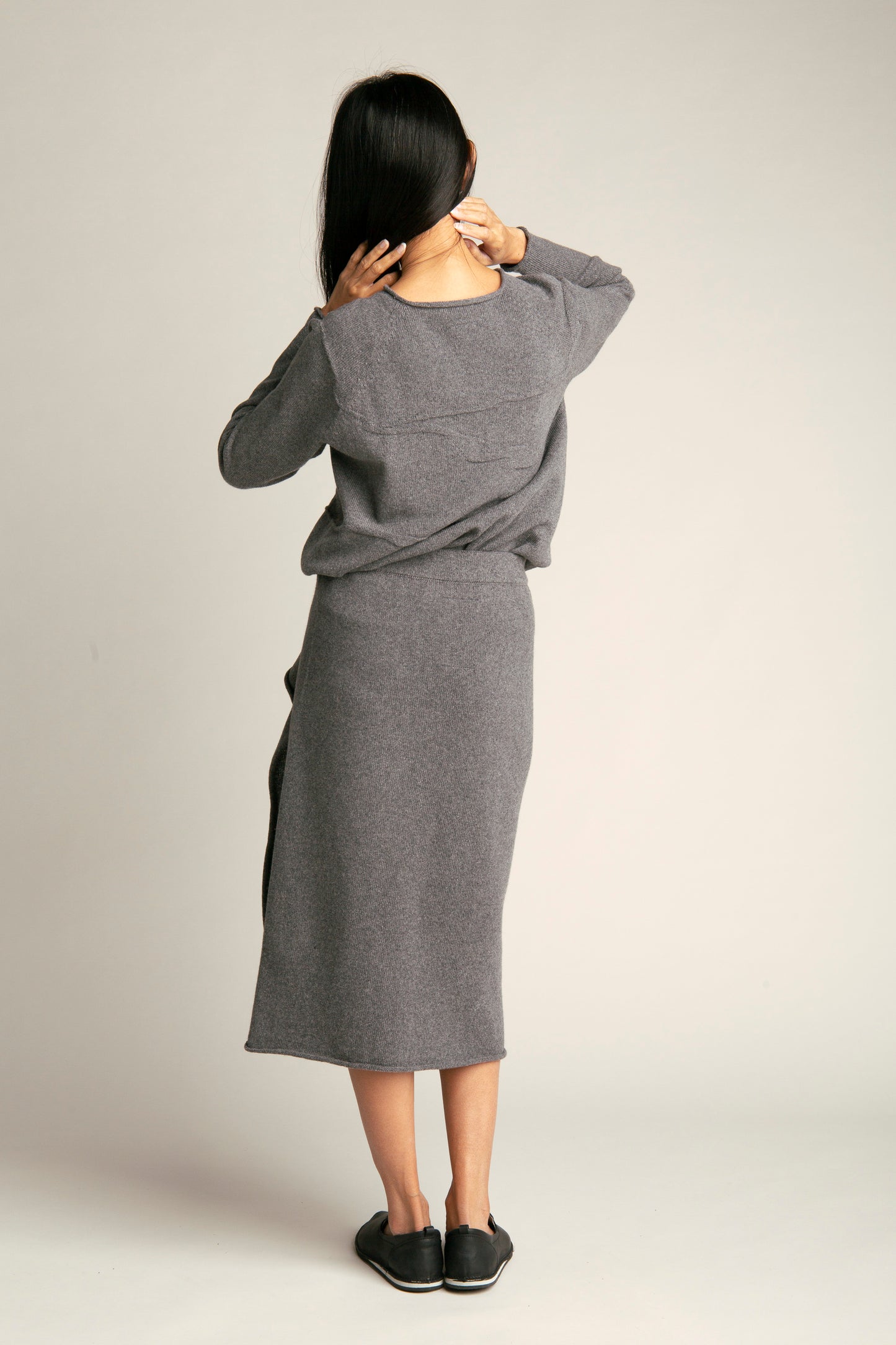 Seamless skirt from recycled wool | Grey