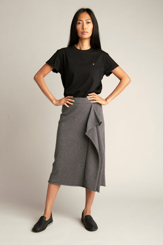 Seamless skirt from recycled wool | Grey