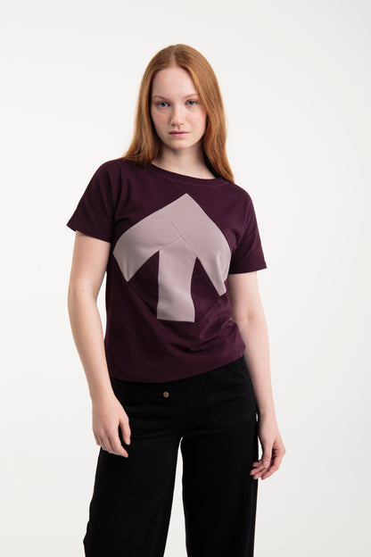 Up-shirt for women, Arrow I Dark purple, lavender grey