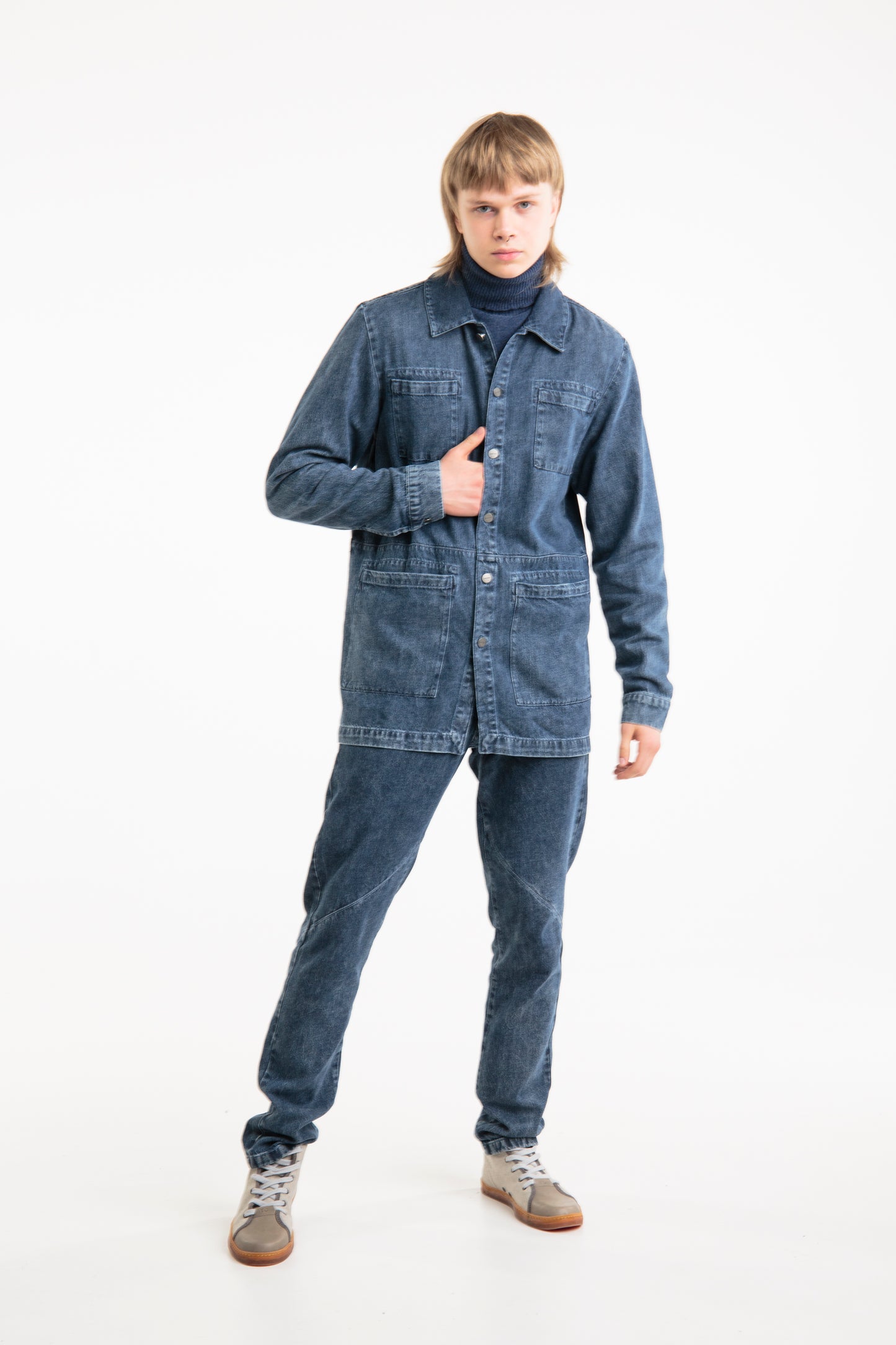 Recycled denim jacket for men | Blue