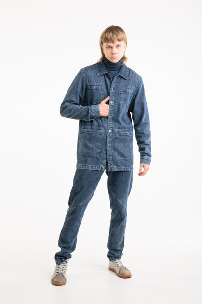 Recycled denim jacket for men | Blue