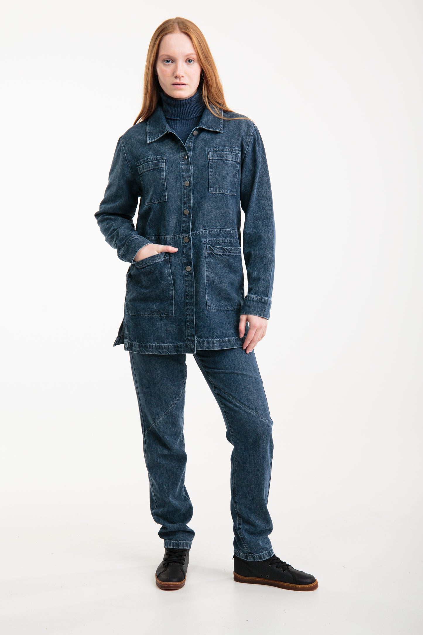 Recycled denim jacket for women | Blue