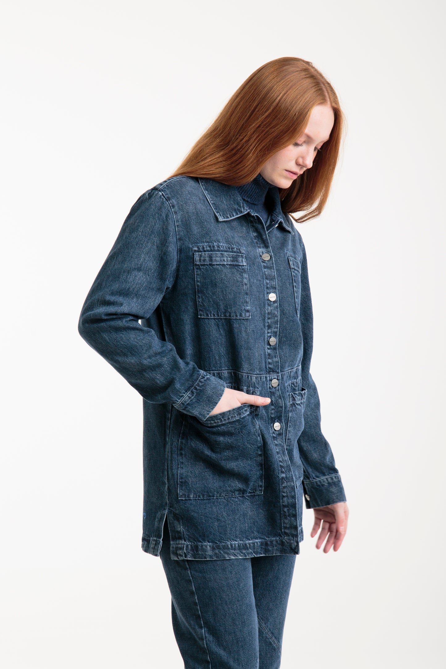 Recycled denim jacket for women | Blue