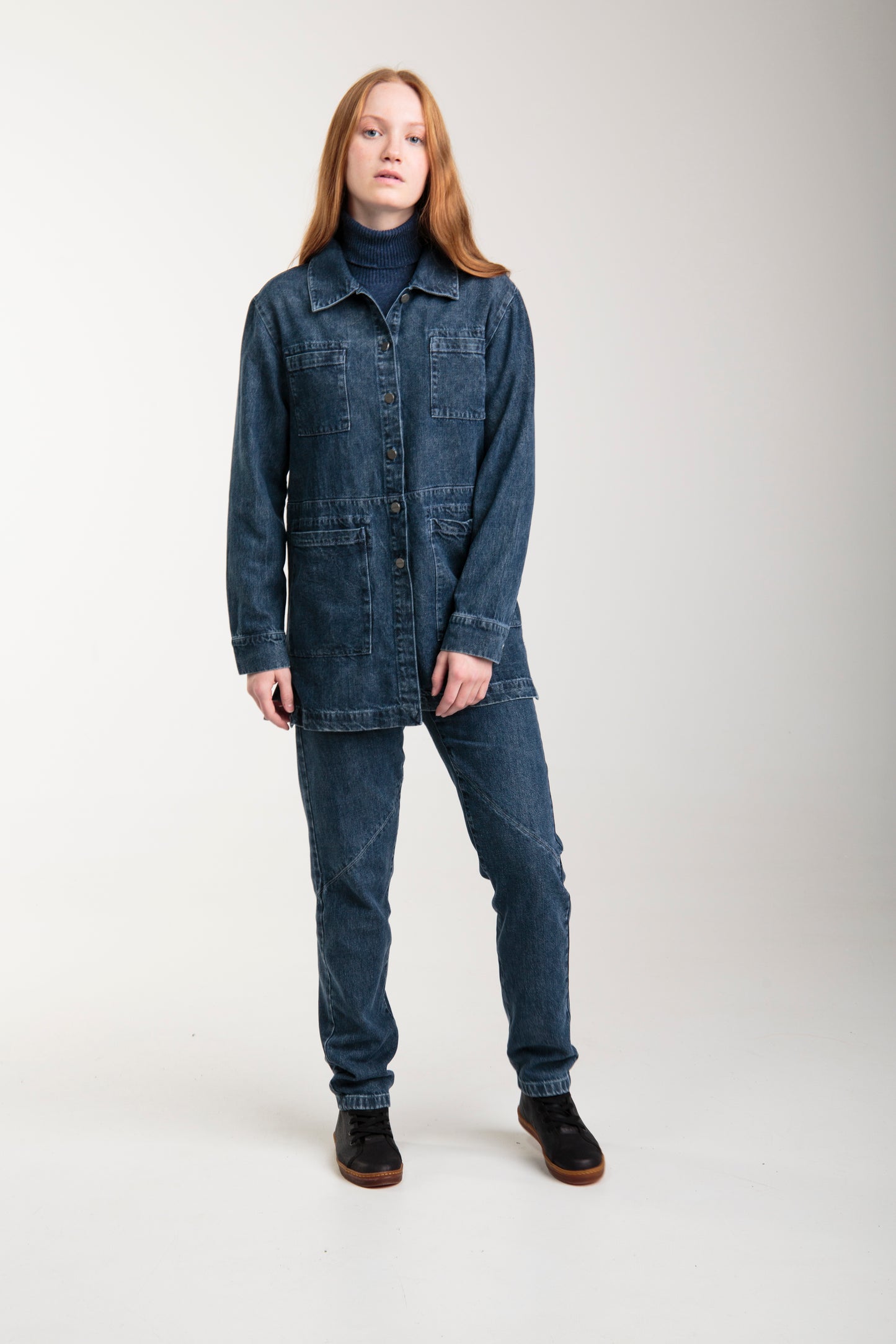 Recycled denim jacket for women | Blue